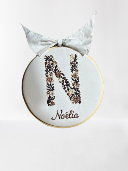 Custom Embroidered Drum & Flowers Baby Kit - First Name Birthday Gift