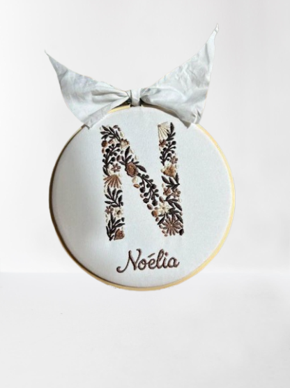 Custom Embroidered Drum & Flowers Baby Kit - First Name Birthday Gift