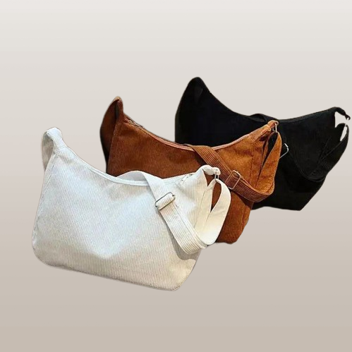 Cotton Corduroy Bag with Bow - Personalized Gift for Her