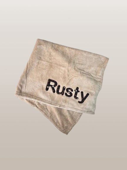 Custom Dog Blanket – Personalized Pet Gift with Embroidered Name