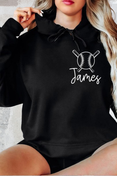 Baseball Mom’s Custom Hoodie – Personalized Name Printed Design