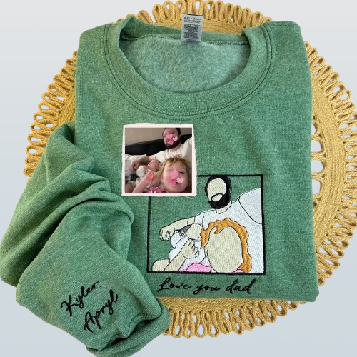 Dad’s Embroidered Crewneck – Personalized Photo Sweatshirt