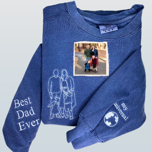 Dad’s Embroidered Crewneck – Personalized Photo Sweatshirt