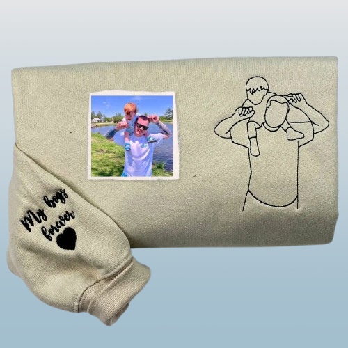 Dad’s Embroidered Crewneck – Personalized Photo Sweatshirt