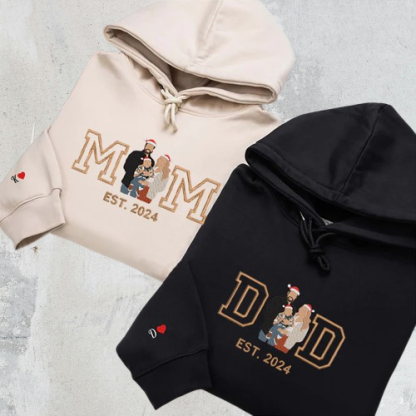 Cherished Memories: Embroidered Family Photo Hoodie & Sweatshirt