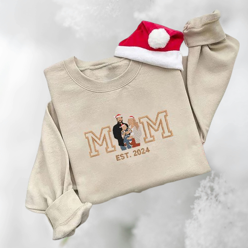 Cherished Memories: Embroidered Family Photo Hoodie & Sweatshirt