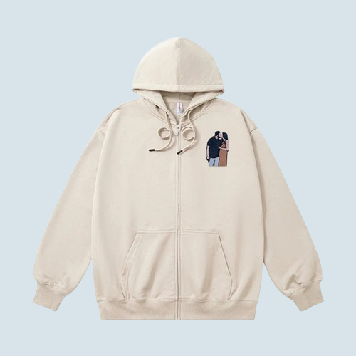 Hooded Embroidered Cardigan – Custom Zipper Hoodie for You