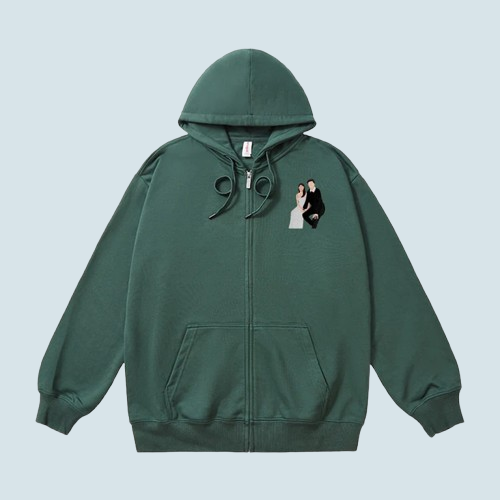 Hooded Embroidered Cardigan – Custom Zipper Hoodie for You