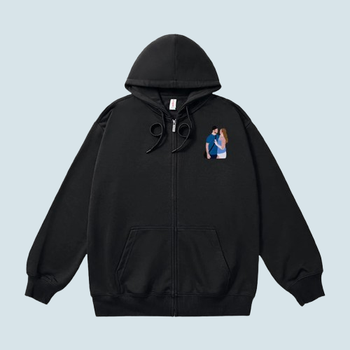 Hooded Embroidered Cardigan – Custom Zipper Hoodie for You