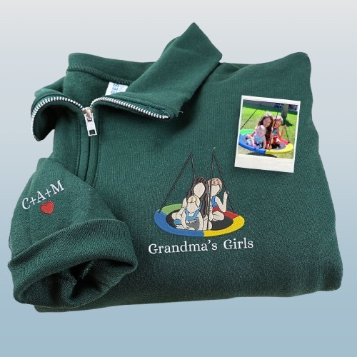 Quarter Zip Mama Sweatshirt – Custom Embroidered Gift for Mother’s Day