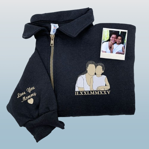 Quarter Zip Mama Sweatshirt – Custom Embroidered Gift for Mother’s Day