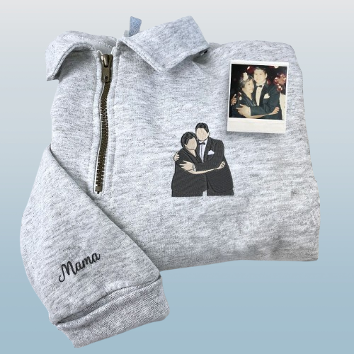 Quarter Zip Mama Sweatshirt – Custom Embroidered Gift for Mother’s Day