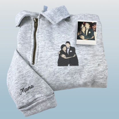 Quarter Zip Mama Sweatshirt – Custom Embroidered Gift for Mother’s Day