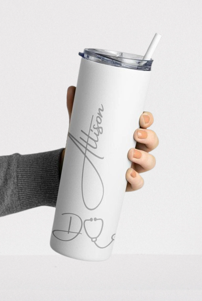 Medical Graduate Tumbler - Custom Insulated Skinny Cup for Doctors, Personalized Gift for Health Workers