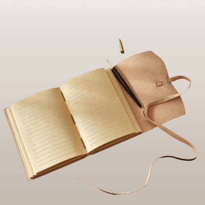 Handcrafted A5 Leather Journal - Vintage Personalized Notebook for Men & Women, Perfect for Travelers & Artists, Dark Brown