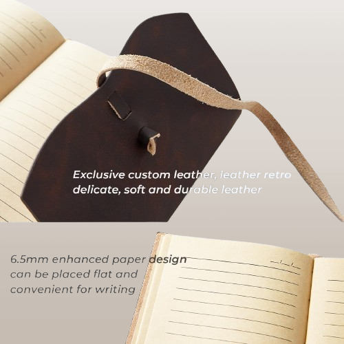 Handcrafted A5 Leather Journal - Vintage Personalized Notebook for Men & Women, Perfect for Travelers & Artists, Dark Brown