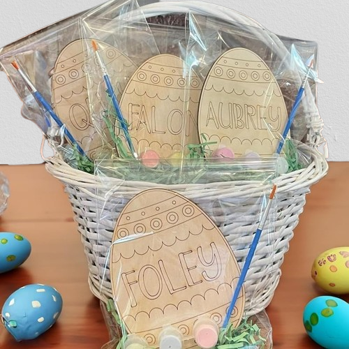 Custom Easter Egg Painting Kit - Personalized Wooden Eggs with Names, DIY Holiday Craft for Kids, Family Gifts & Party Decor (Set of 5)