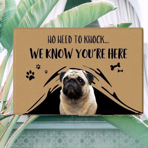 Personalized "No Need to Knock" Doormat - Custom Pet Photo Design