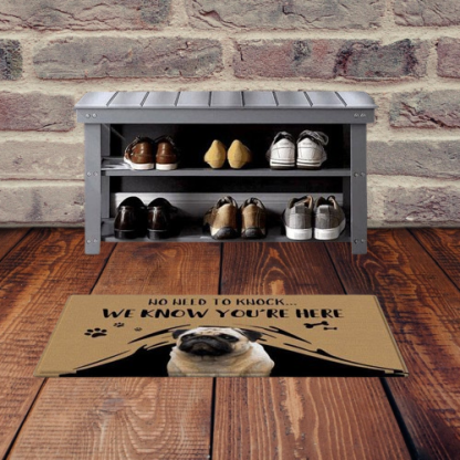Personalized "No Need to Knock" Doormat - Custom Pet Photo Design