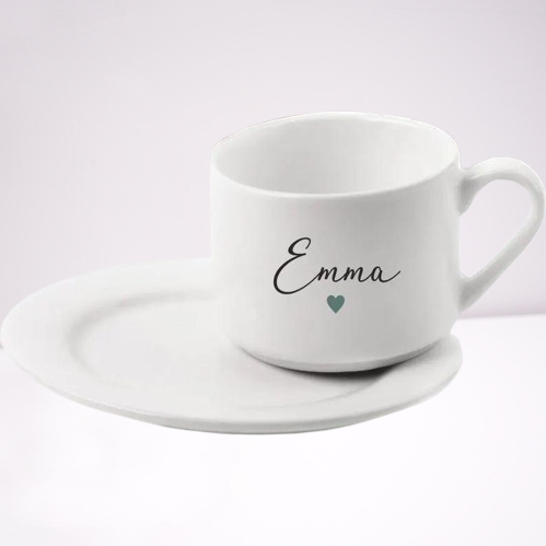 Custom Tea Cup Gift Set - Personalized Name Mug and Saucer, Perfect for Her on Any Special Occasion