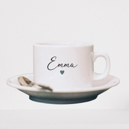 Custom Tea Cup Gift Set - Personalized Name Mug and Saucer, Perfect for Her on Any Special Occasion