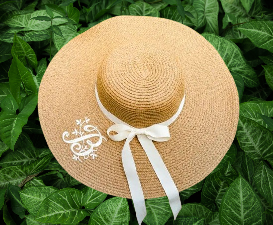 Custom Bride Sun Hat with 3D Embroidery - Personalized Floppy Beach Hat, Unique Gift for Her or Bridesmaids