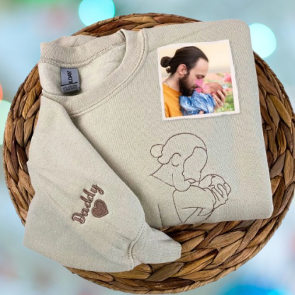 Dad’s Embroidered Crewneck – Personalized Photo Sweatshirt