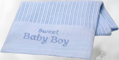 Hearts Jacquard Baby Blanket – Soft Pink and White Chenille, 30x40 Inches