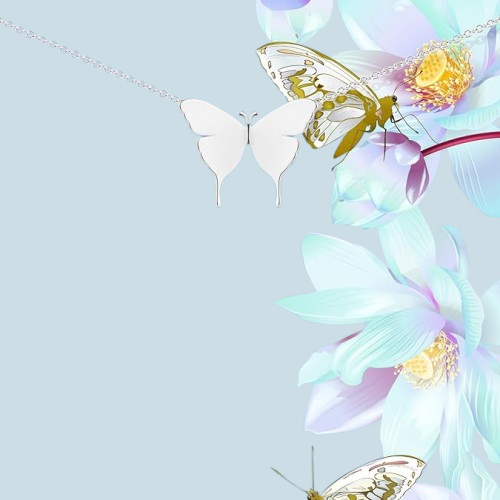 Personalized Name Necklace - Butterfly Pendant Initial Jewelry for Women, Minimalist Dainty Everyday Chain Gift