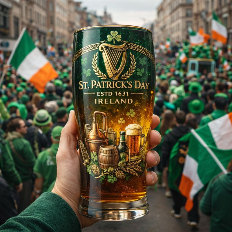 🍀 St. Patrick’s Day Irish Heritage Pint Glass