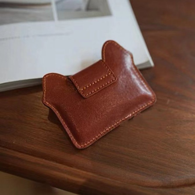 🐱Handmade Leather Cat Card Holder