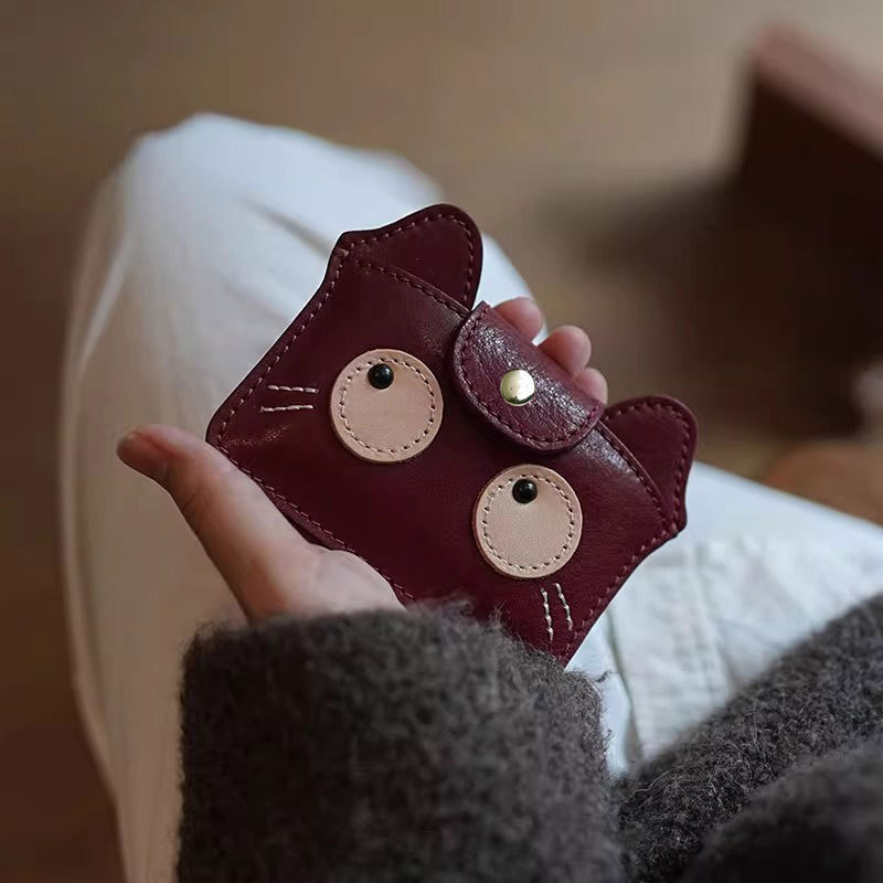 🐱Handmade Leather Cat Card Holder