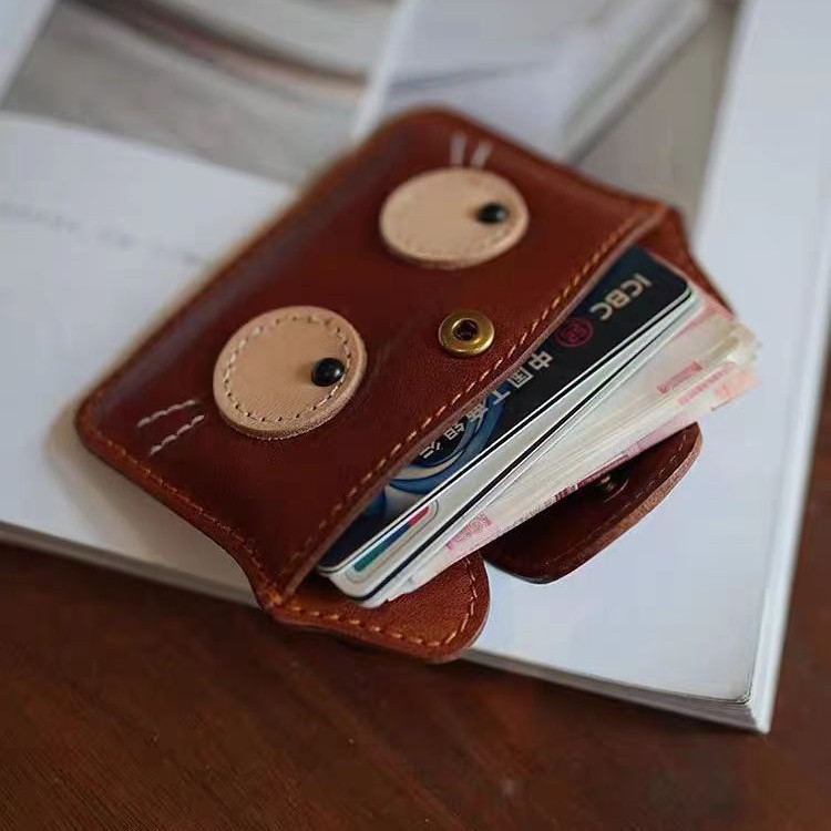 🐱Handmade Leather Cat Card Holder