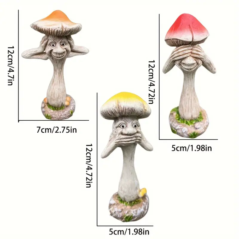 Whimsical Mushroom Trio - Add Some Fungi Fun to Your Garden!