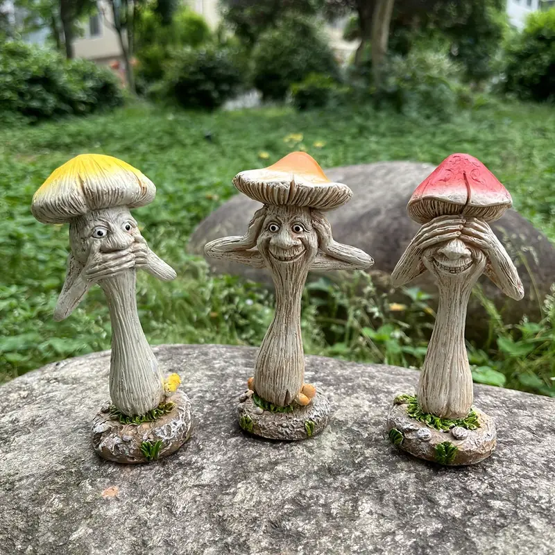 Whimsical Mushroom Trio - Add Some Fungi Fun to Your Garden!