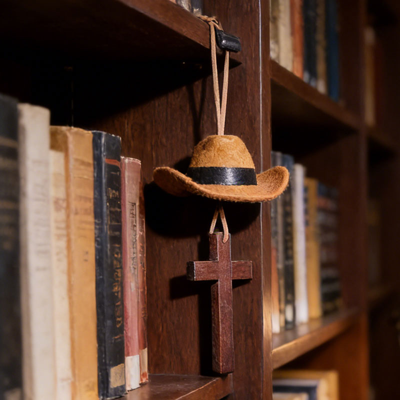 🤠The Rancher‘s Cross | Cowboy Hat & Cross Car Charm for Faith & Freedom