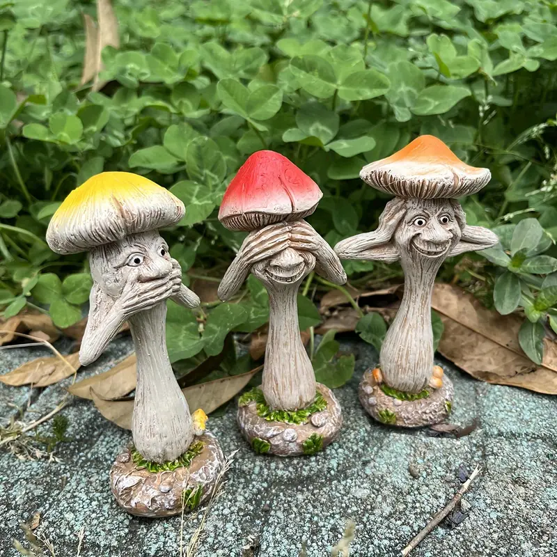 Whimsical Mushroom Trio - Add Some Fungi Fun to Your Garden!