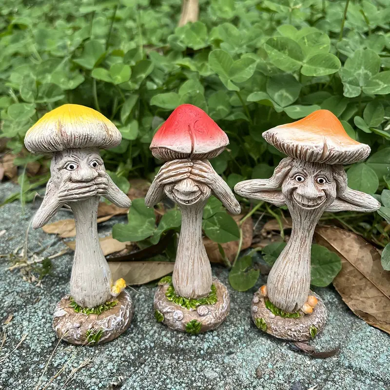 Whimsical Mushroom Trio - Add Some Fungi Fun to Your Garden!