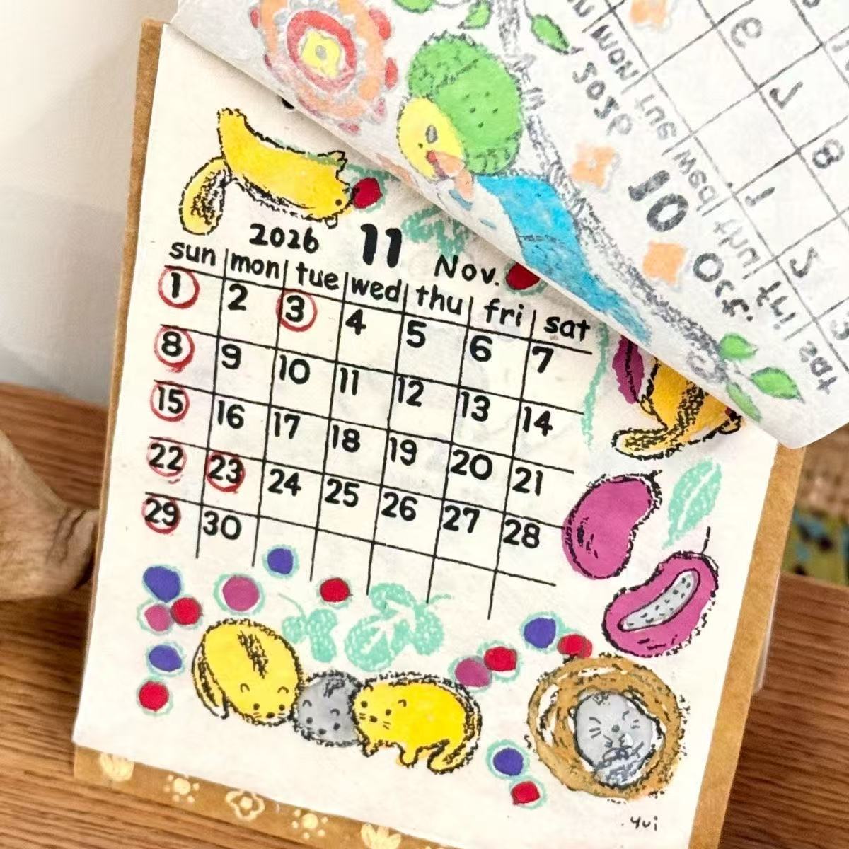 🗓️2026 Hand-Drawn Doodle Illustration Desk Calendar