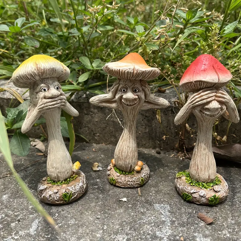 Whimsical Mushroom Trio - Add Some Fungi Fun to Your Garden!