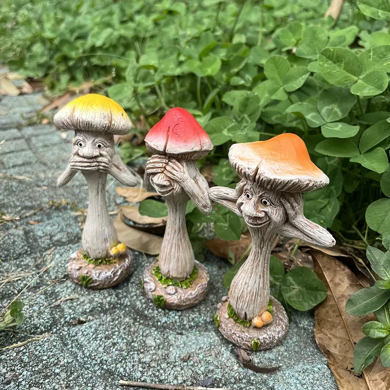 Whimsical Mushroom Trio - Add Some Fungi Fun to Your Garden!