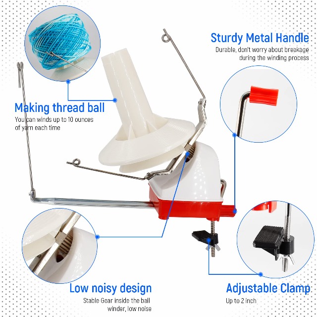 Yarn Ball Winder Hand Operated ,Easy to Set Up and Use