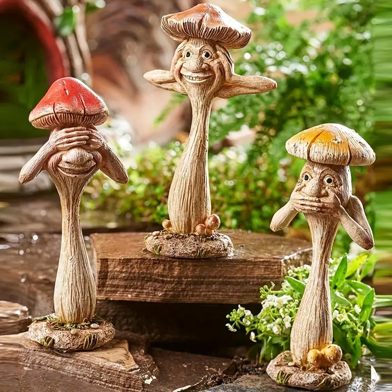 Whimsical Mushroom Trio - Add Some Fungi Fun to Your Garden!