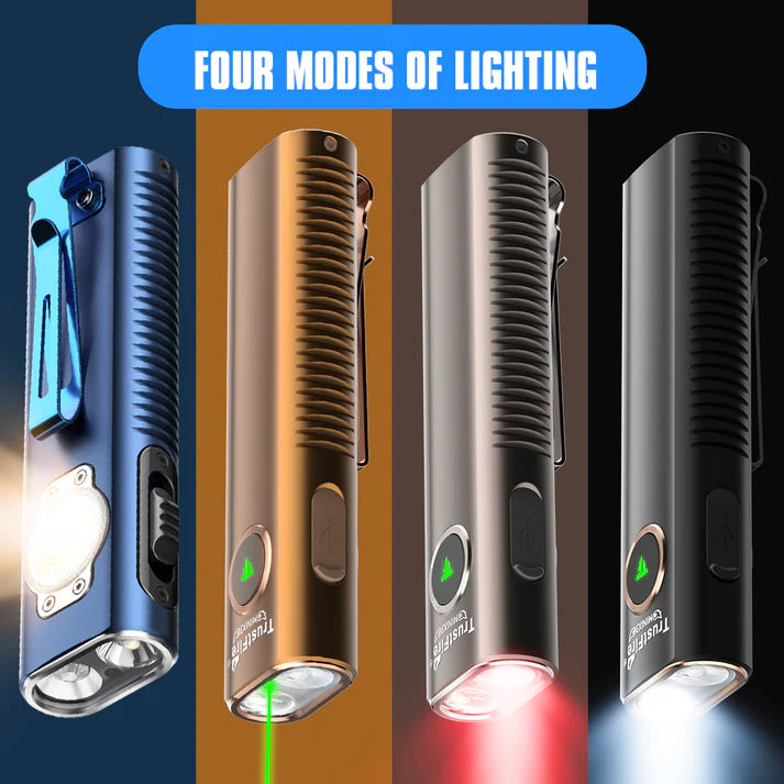 Mini EDC Multi-Function Flashlight with Laser