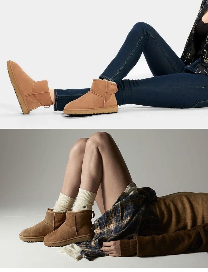 Modelo con botas UthtGG de gamuza marrón