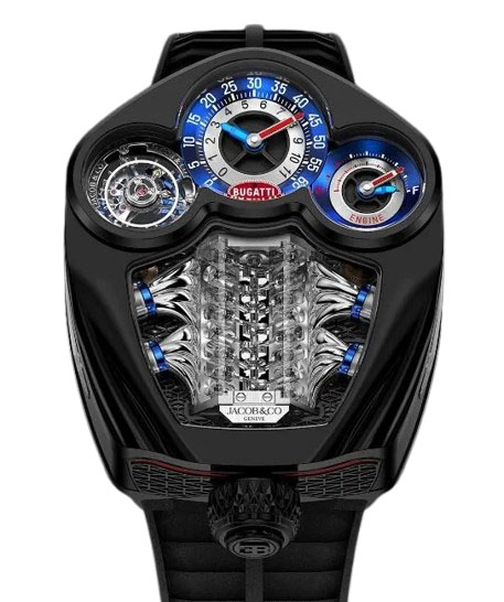 Jacthtobs Bugthtatti tourbillon black titanium watch