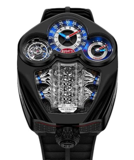 Jacthtobs Bugthtatti tourbillon black titanium watch