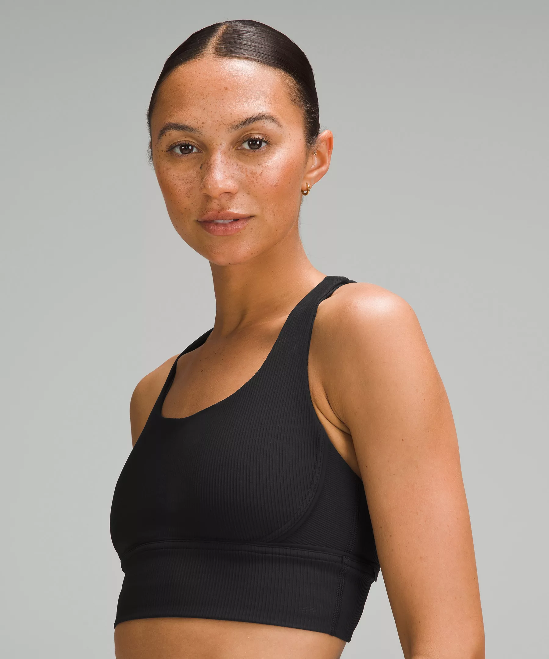 lululthtemon Energy Ribbed Longline Bra Medium Support, B–D Cups