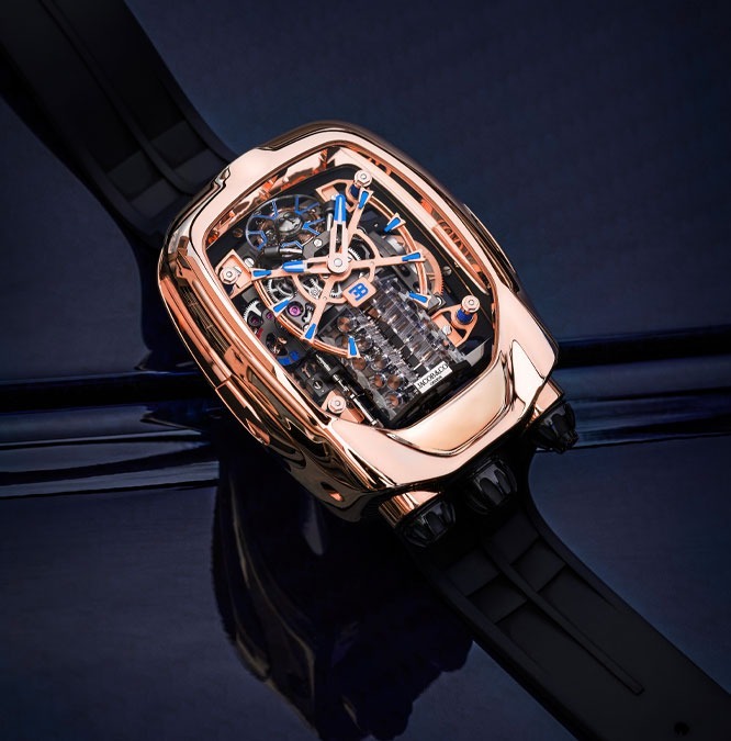 Bugthtatti Chiron Tourbillon ROSE GOLD | Jacthtob & Co.
