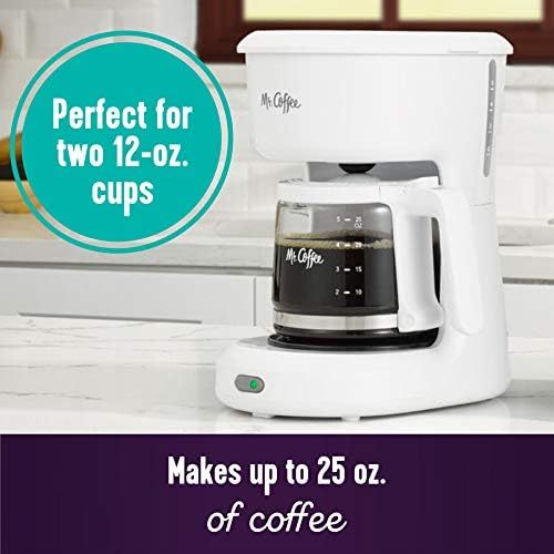 Mr. Coffee 2134286® 5 Cup Mini Brew Switch Coffee Maker, White